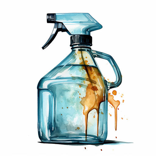 Spray bottle illustration in the style of oil painting