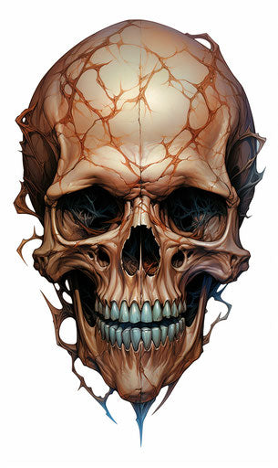 Vector skulls, inspired by tony diterlizzi, cracked and dynamic