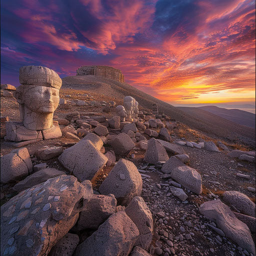 Vibrant sunset at Mount Nemrut