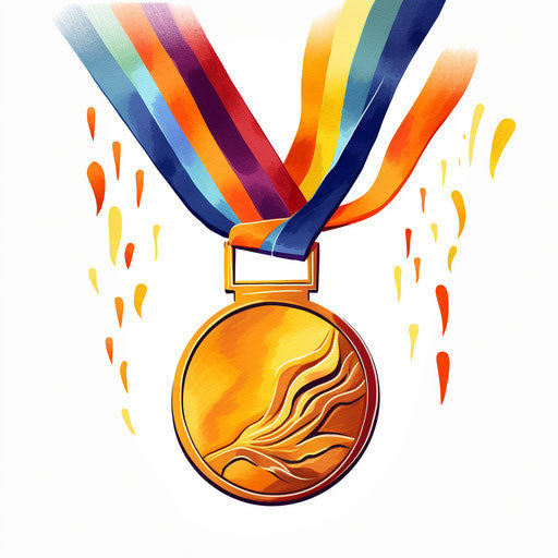 Artistic medal on white background