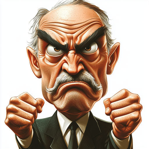 Humorous caricature of a bank with exaggerated human characteristics