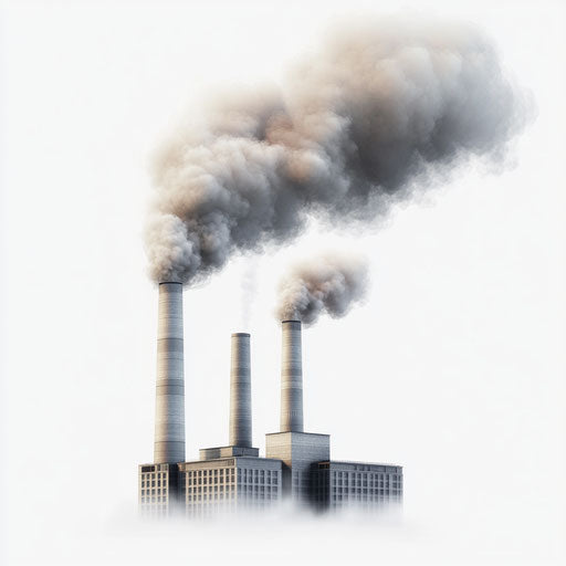 3D air pollution on flat white background, isolated clipart