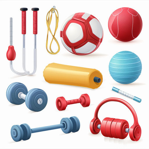 Hyper-realistic physical education clipart on white background