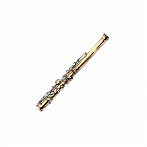 Flute clipart in Minimalist style, on white background