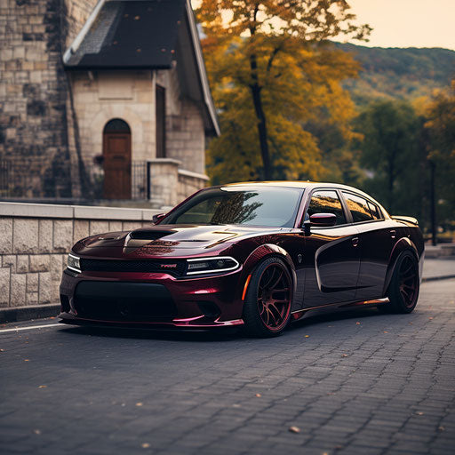 Powerful red sports car