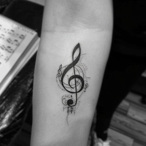 A music note tattoo