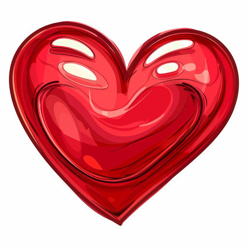 Cartoon red heart, in the style of #screenshotsaturday, eye-catching