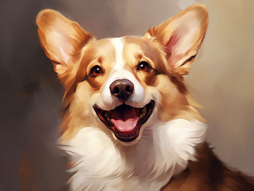 Corgi dog image in thick paint style