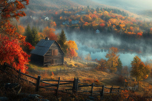 Picturesque autumn scene in the heart of New England