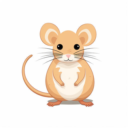 Minimalist style mouse drawing, on a white background