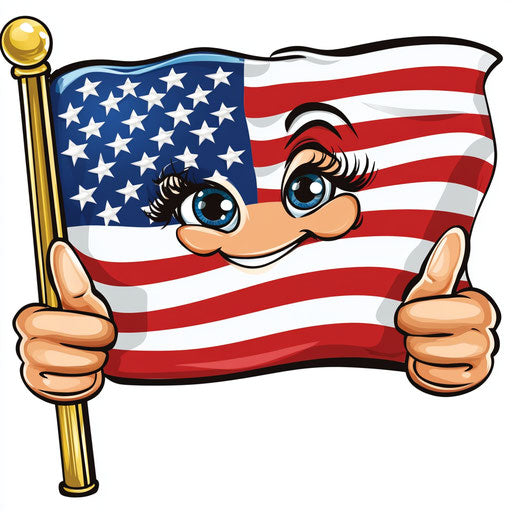 High-Quality Flag Caricature Clipart for Dynamic Content