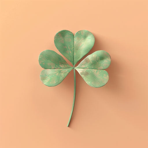Realistic shamrock clipart on soft peach background