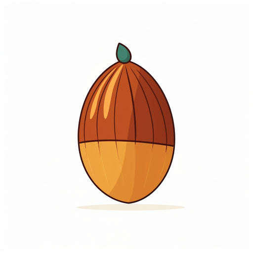 Minimalist style acorn illustration, on white background