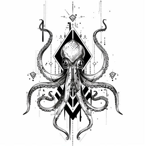 Kraken Tattoo Design Set