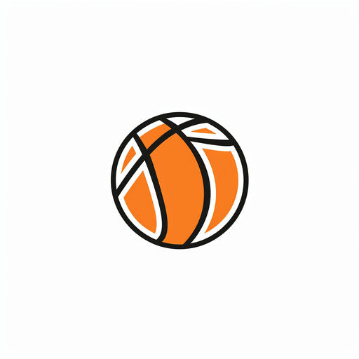 Minimalist basketball logo with clean lines on white background