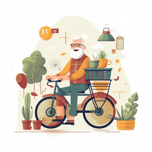 Minimalist retirement clipart on white background