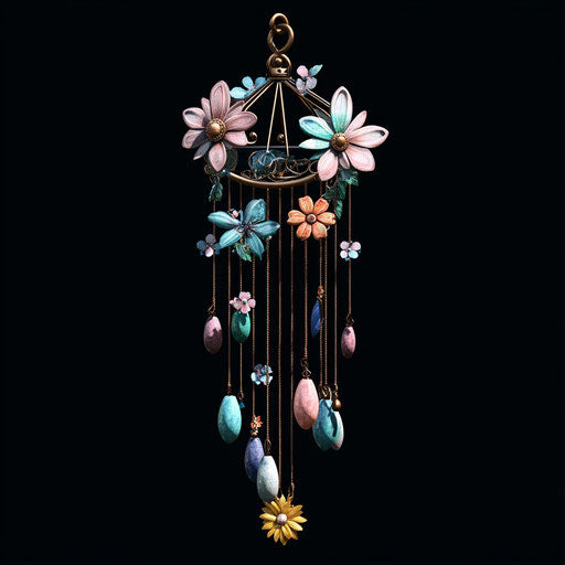 Realistic clipart of wind chimes isolated