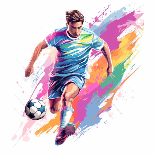 Soccer clipart in the style of Pastel Colors Art, on a white background