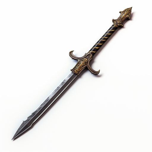 Sword clipart in the style of Chiaroscuro Art, on a white background