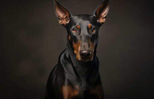 a black doberman named katie, light brown and black style