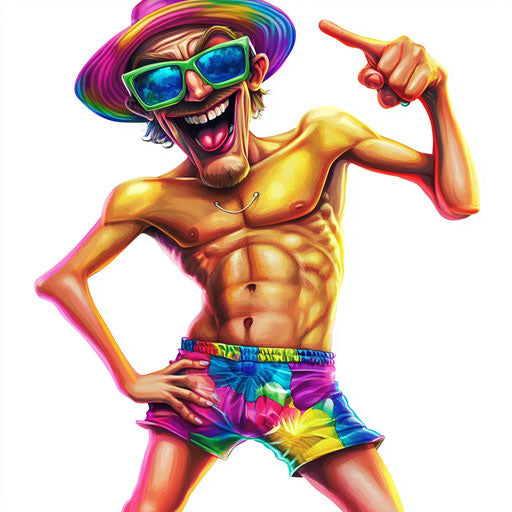 Humorous caricature of an underwear caricature clipart with human characteristics