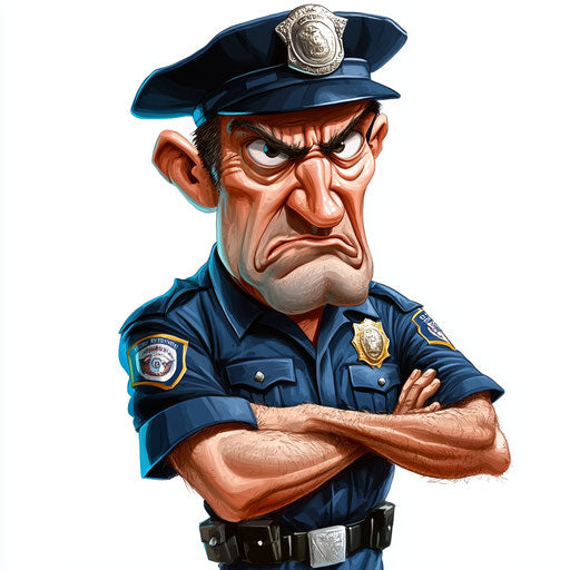 Customizable Cop Caricature Clipart for Unique Creations