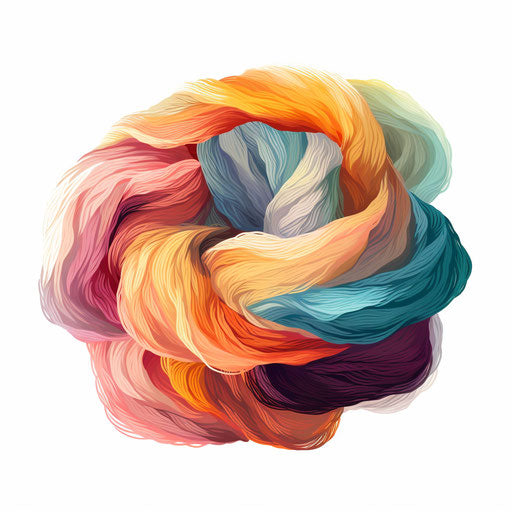 Yarn clipart in the style of Oil painting, on a white background