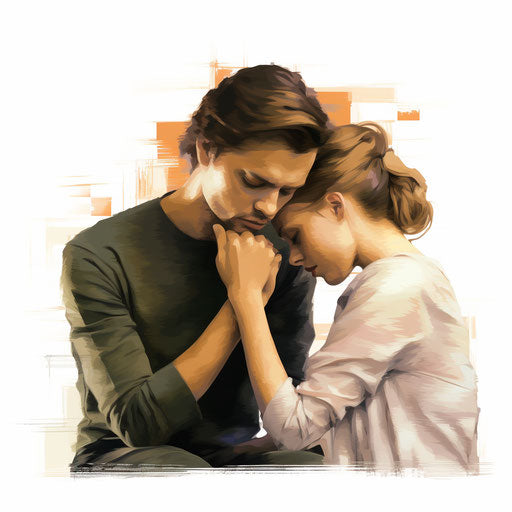 Empathy illustration in the style of Chiaroscuro Art on white background