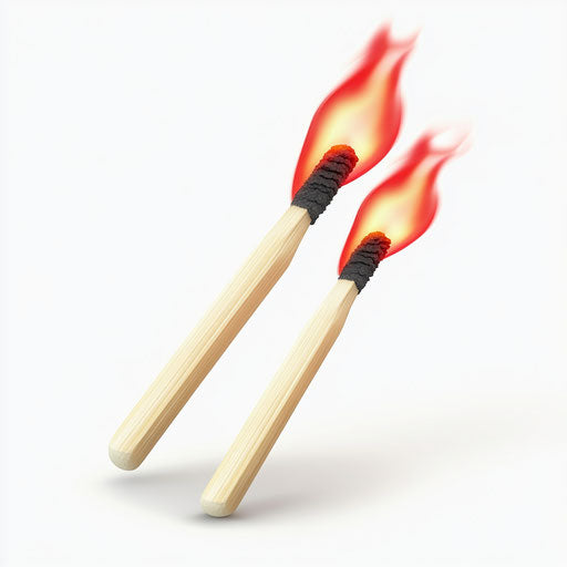 3D match in photo realistic style on flat white background, isolated clipart