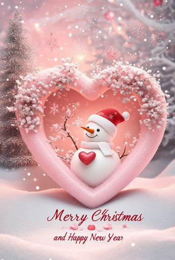 Playful Merry Christmas And Happy New Year Caricature Clipart Prints