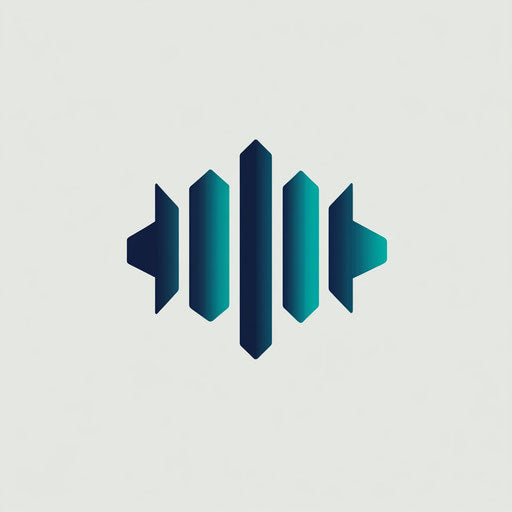Unique geometric soundwave symbol with professional typography