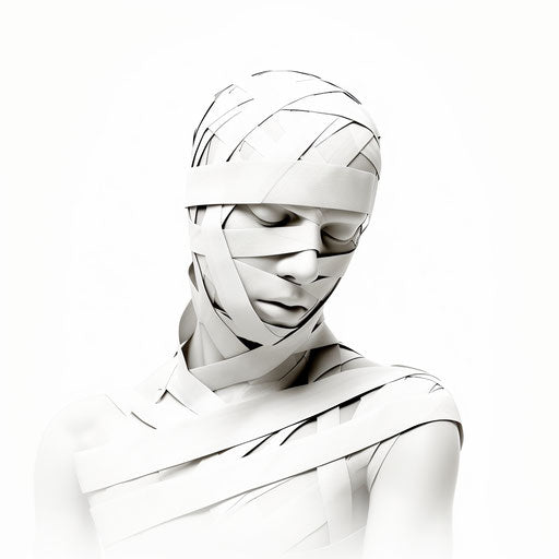 Bandage clipart in the style of Chiaroscuro Art, on a white background