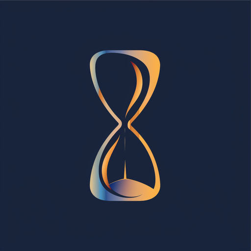 Stylized hourglass for time management and productivity