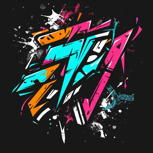 Bold streetwear logo for a clothing brand with graffiti elements, urban colors