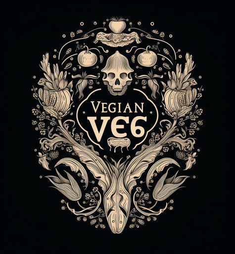Hand drawn logo of the vegetable vego diet and veganism