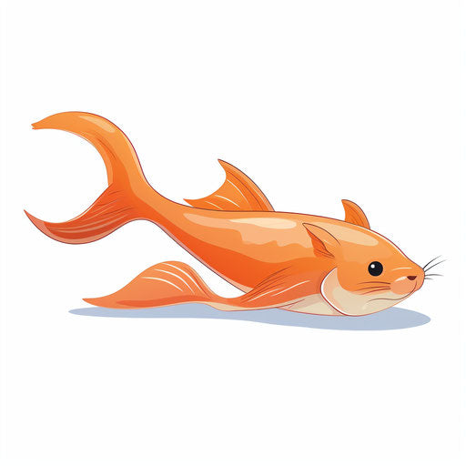 Catfish clipart in Minimalist style on white background