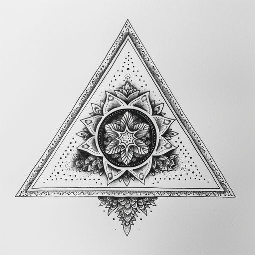Elegant triangle tattoo concept with mandala pattern