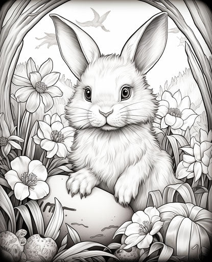 Easter coloring pages in high-quality photo style