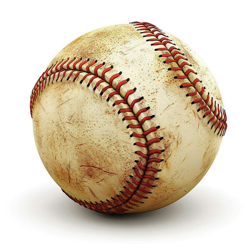 Realistic baseball clipart on white background with soft lighting