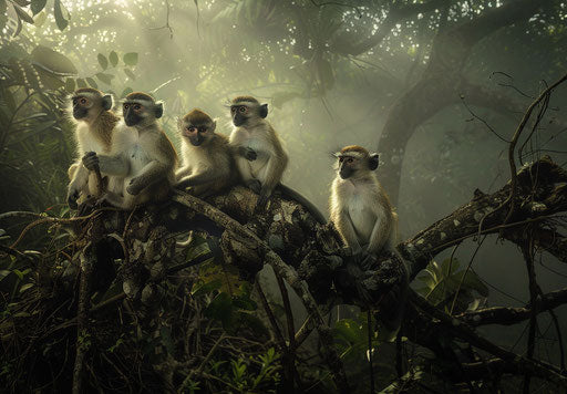 Vervet Monkeys, African rainforest, National Geographic photo