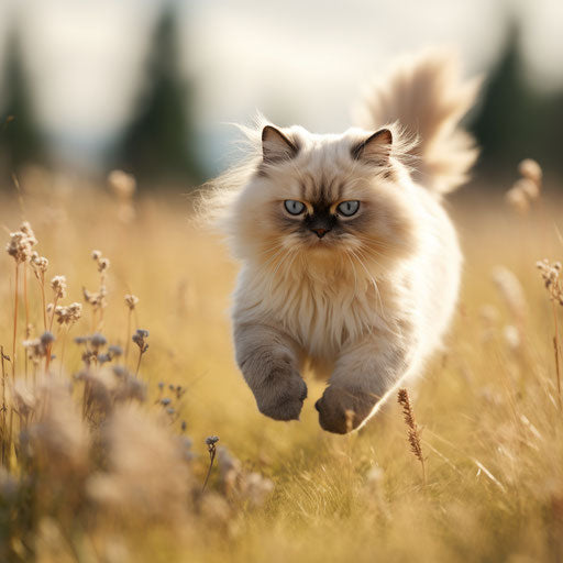 Himalayan cat in motion