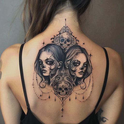 Sister tattoos inspired by dark fantasy