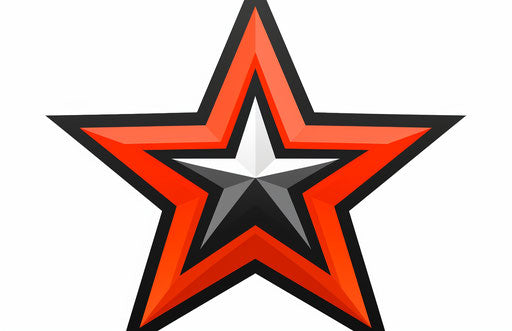 Star logo vector black red red star vector, hd png download, in the style of soviet avant-garde, steelpunk, chicano-inspired, silver and orange, rangercore, clean-lined, commission for 17:11
