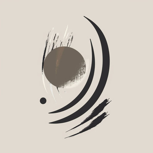 Modern painting logo with sleek lines on light grey background