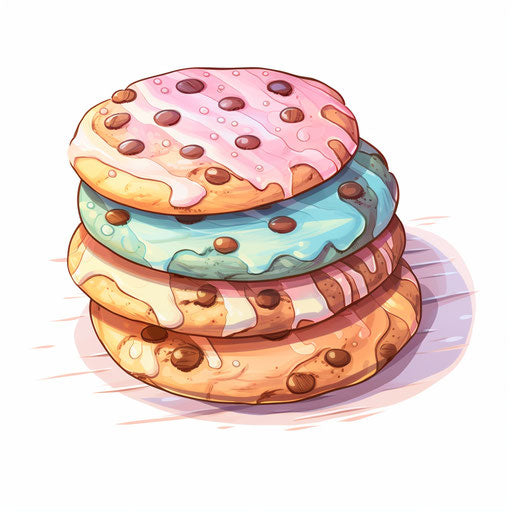 Cookie clipart in the style of Pastel Colors Art