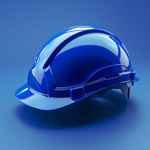 On a flat indigo background, photo realistic safety clipart flourishes with a subtle blur and high definition