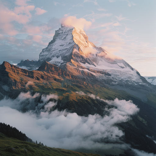 The Golden Light of Sunrise on the Eiger