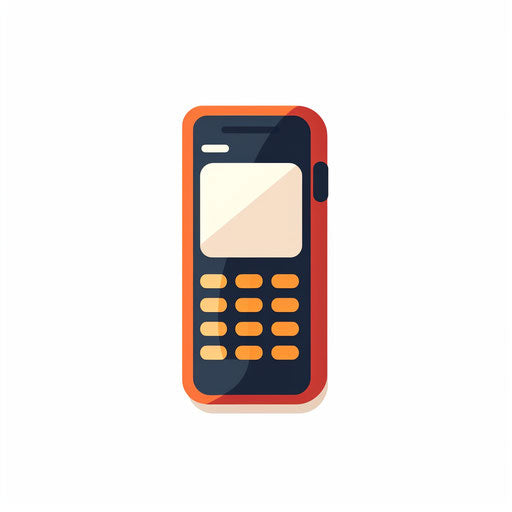 Mobile phone clipart in Minimalist style, on a white background