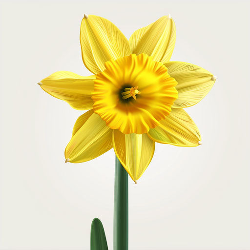 Photo-realistic daffodil clipart on flat white background