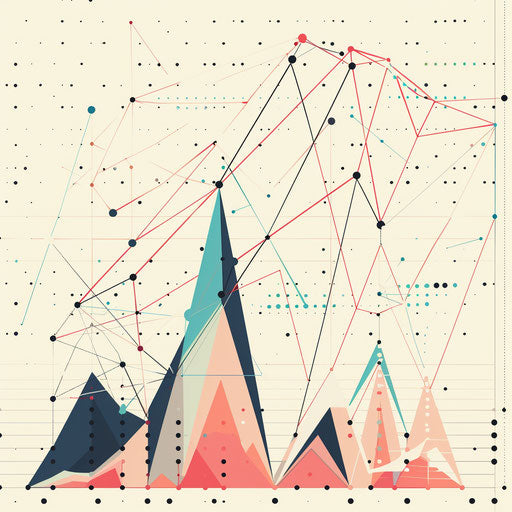 Photo realistic graph clipart with flat random background